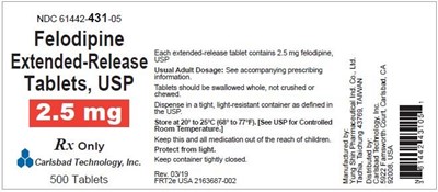 2.5mg 500ct label.jpg image description - 2.5mg 500ct label